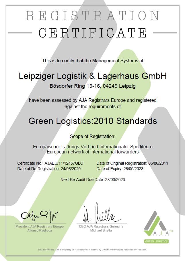 Green Logistics Elvis Webseite